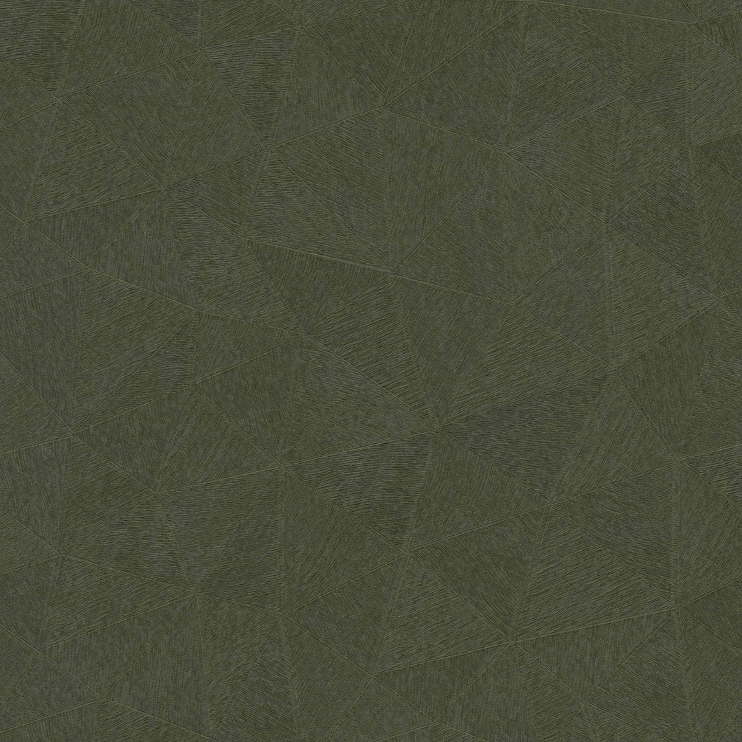 Tapetes ar trīsstūra rakstu tumši zaļā krāsā - 1374177 AS Creation