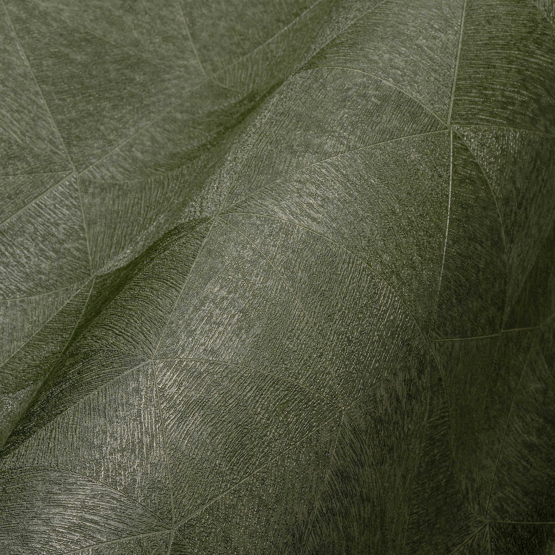 Tapetes ar trīsstūra rakstu tumši zaļā krāsā - 1374177 AS Creation