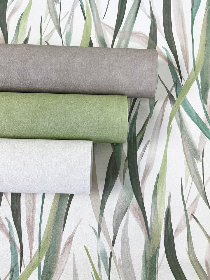 Tapetes ar zāles stiebriņiem zaļos toņos, RASCH, 330212 RASCH