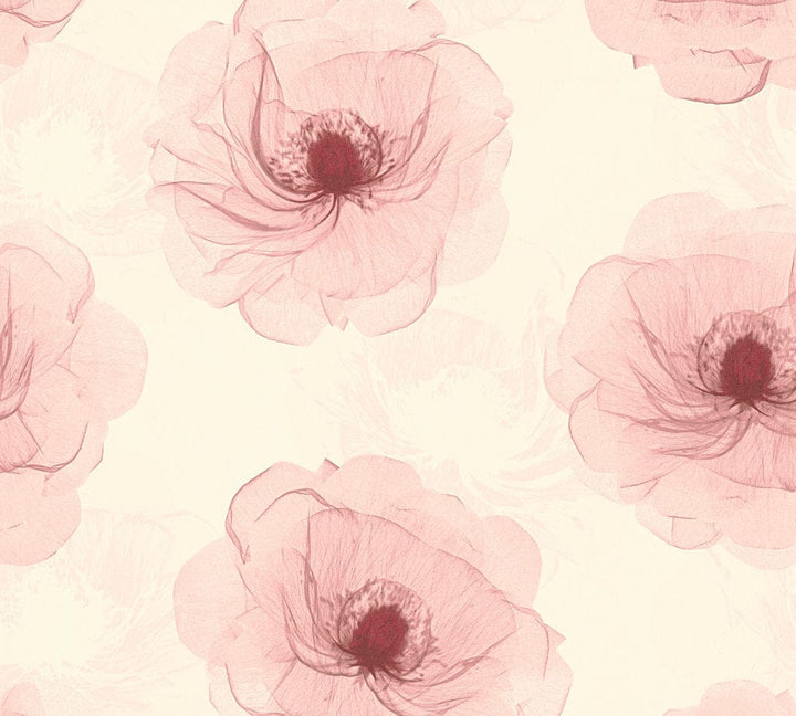 Lētas tapetes ar ziediem rozā toņos (atlikums – 3 ruļļi), 7342743 Erismann
