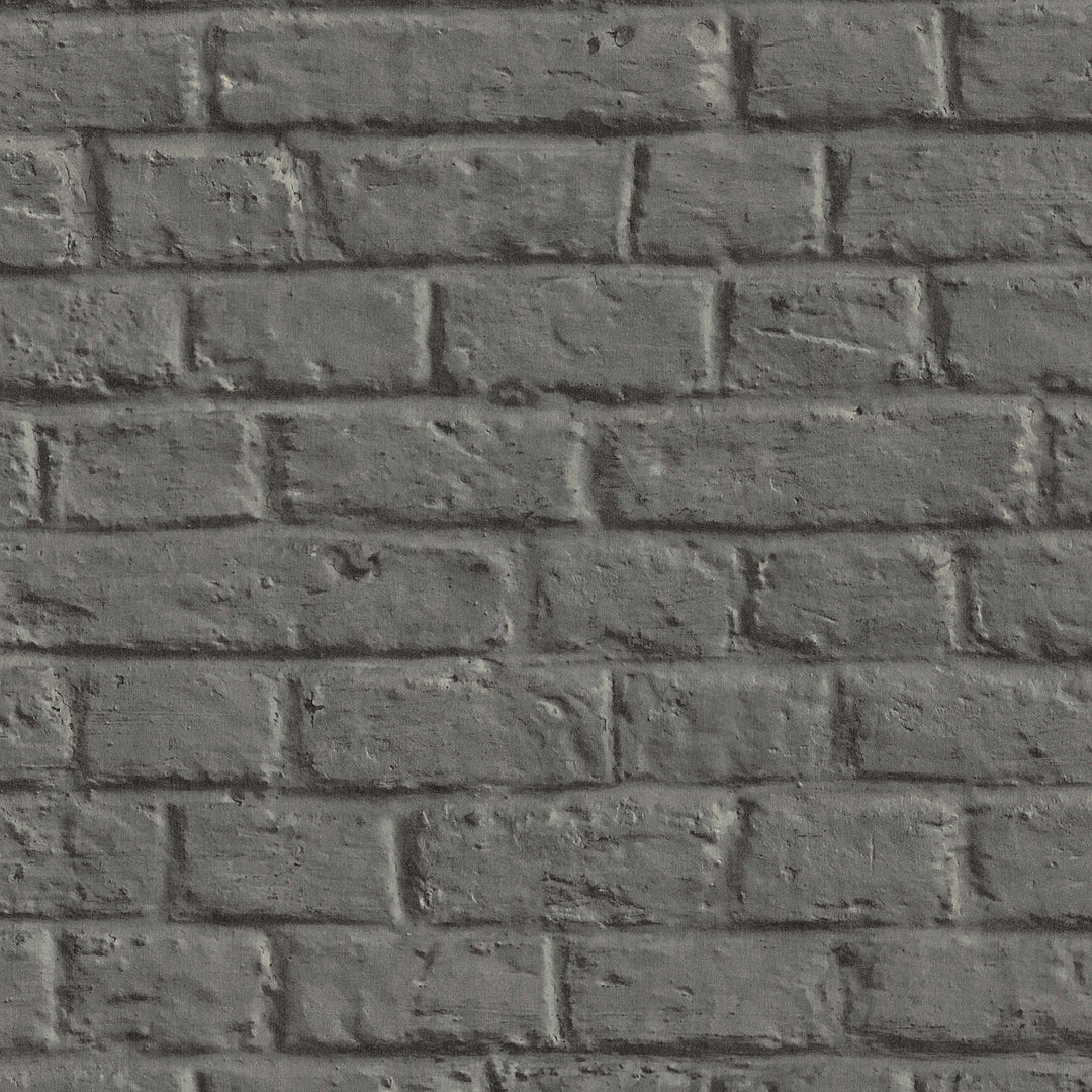 Akmens tapetes ar gludu ķieģeļu izskatu - pelēka, melna AS 369121 AS Creation