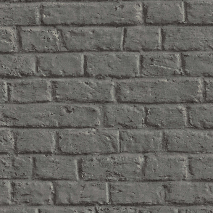 Akmens tapetes ar gludu ķieģeļu izskatu - pelēka, melna AS 369121 AS Creation