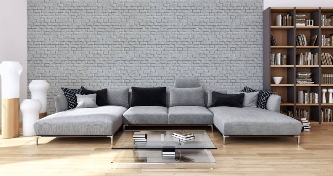 Tapetes ar gludu ķieģeļu izskatu pelēkā krāsā AS 369124 AS Creation