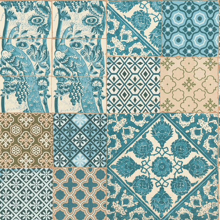 Flīžu un mozaīkas dizaina tapetes - zaļos toņos AS 369233 AS Creation