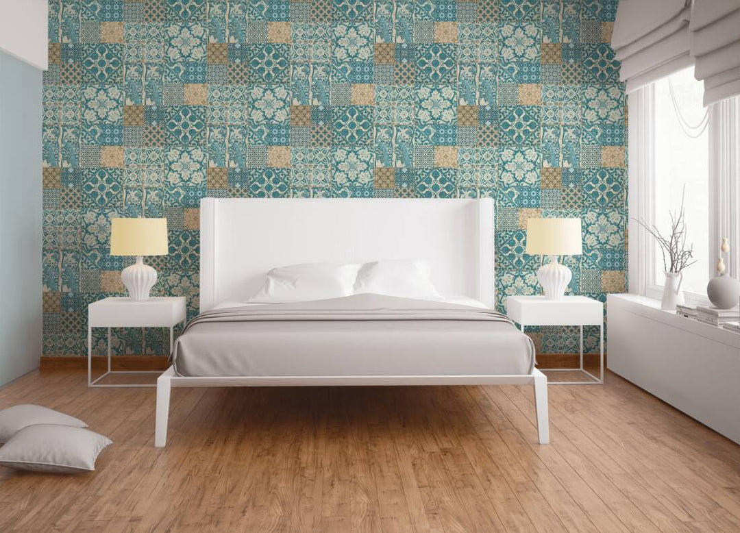 Flīžu un mozaīkas dizaina tapetes - zaļos toņos AS 369233 AS Creation