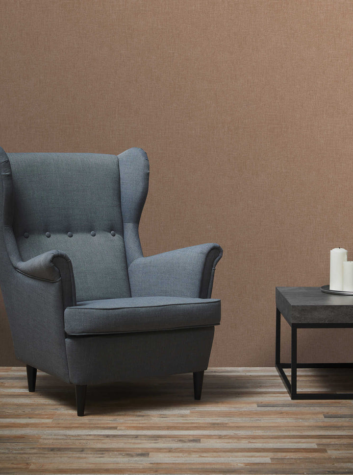 Brūnas tapetes ar tekstila izskatu un teksturētu rakstu AS 369251 AS Creation