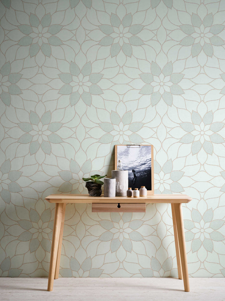 Modernas tapetes ar ziedu motīviem AS Creation 3617-14 zaļas AS Creation