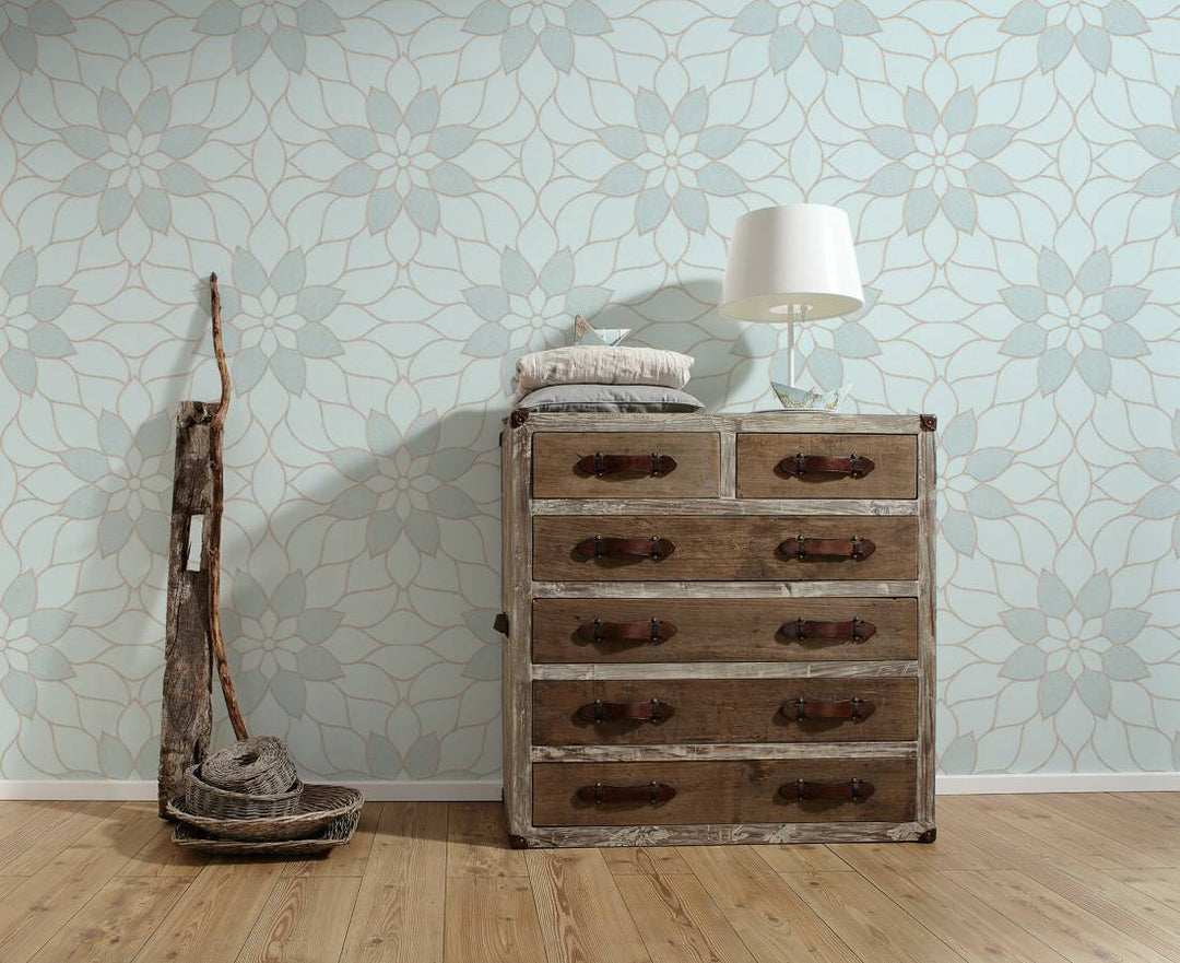 Modernas tapetes ar ziedu motīviem AS Creation 3617-14 zaļas AS Creation