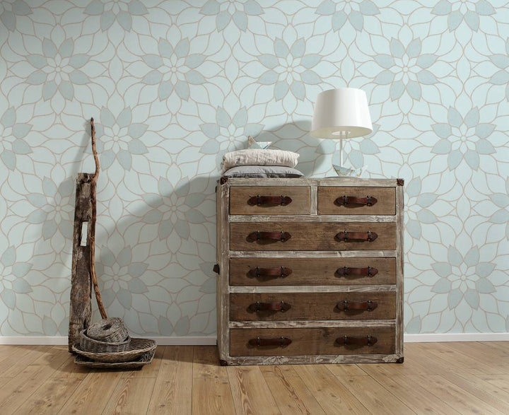 Modernas tapetes ar ziedu motīviem AS Creation 3617-14 zaļas AS Creation