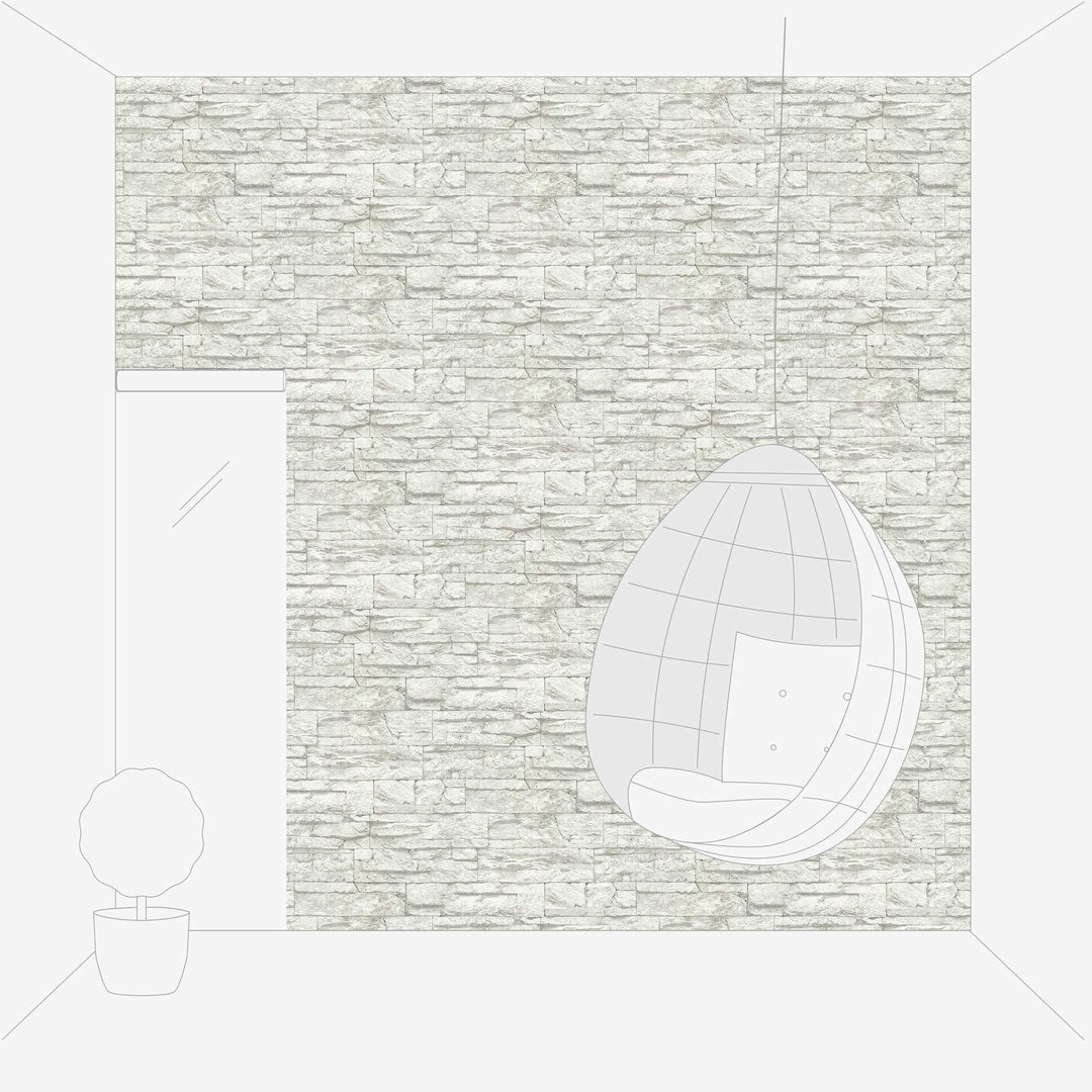 Tapetes ar akmens imitāciju AS Creation 7071-61 pēlēkā AS Creation