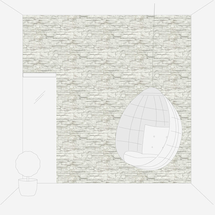 Tapetes ar akmens imitāciju AS Creation 7071-61 pēlēkā AS Creation