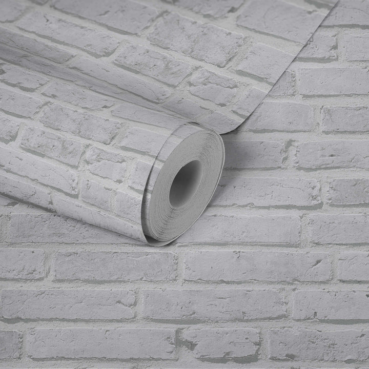 Tapetes ar ķieģeļa sienas rakstu pelēkā krāsā - AS 3461360 AS Creation