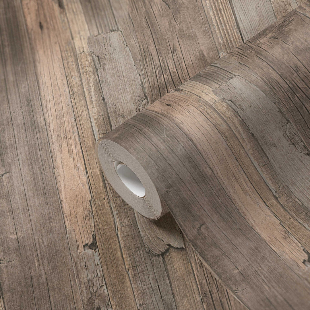 Tapetes AS Creation ar koka imitāciju 95405-3 brūnā krāsā AS Creation