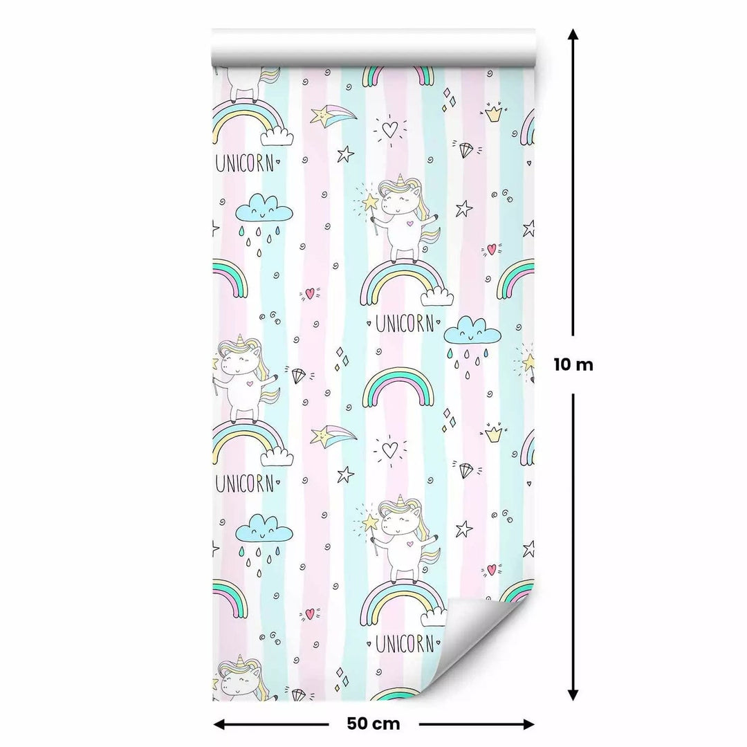 Tapetes bērnu istabai - Laimīgi vienradži, 129012, (0,5x10m), unisex G ART