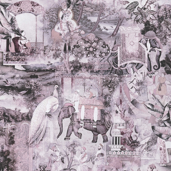 Tapetes Indijas stilā ar vintāžas rakstu - rozā, pelēka - 1351443 AS Creation