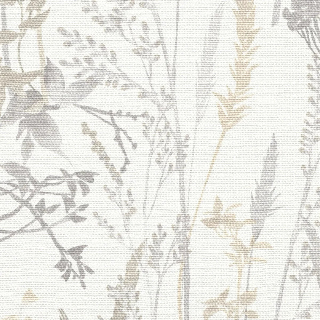 Smalkas lapu un zāles lauku stila tapetes gaišos toņos   Tapetenshop.lv