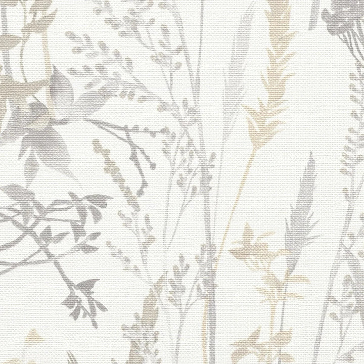 Smalkas lapu un zāles lauku stila tapetes gaišos toņos   Tapetenshop.lv