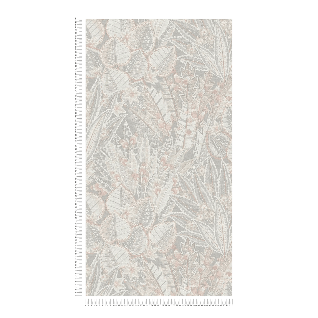 Abstrakta tapetes: džungļu lapas pelēkā krāsā, AS Creation, 396533 AS Creation
