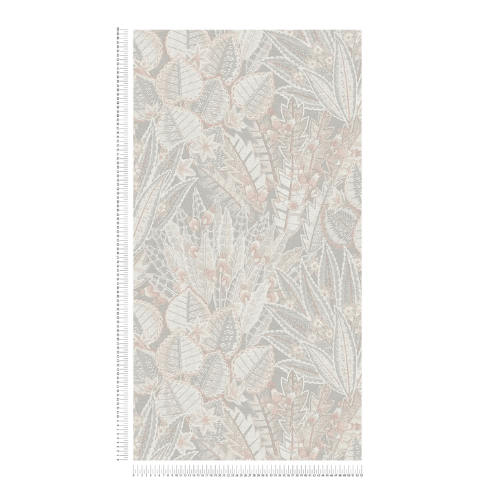 Abstrakta tapetes: džungļu lapas pelēkā krāsā, AS Creation, 396533 AS Creation