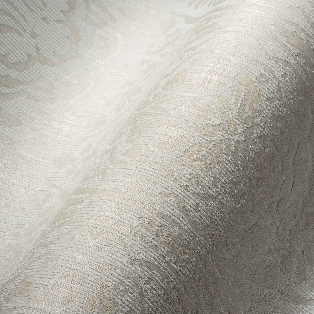 Tekstila tapetes ar ornamentu koloniālā stilā, gaišos toņos, 961954 AS Creation