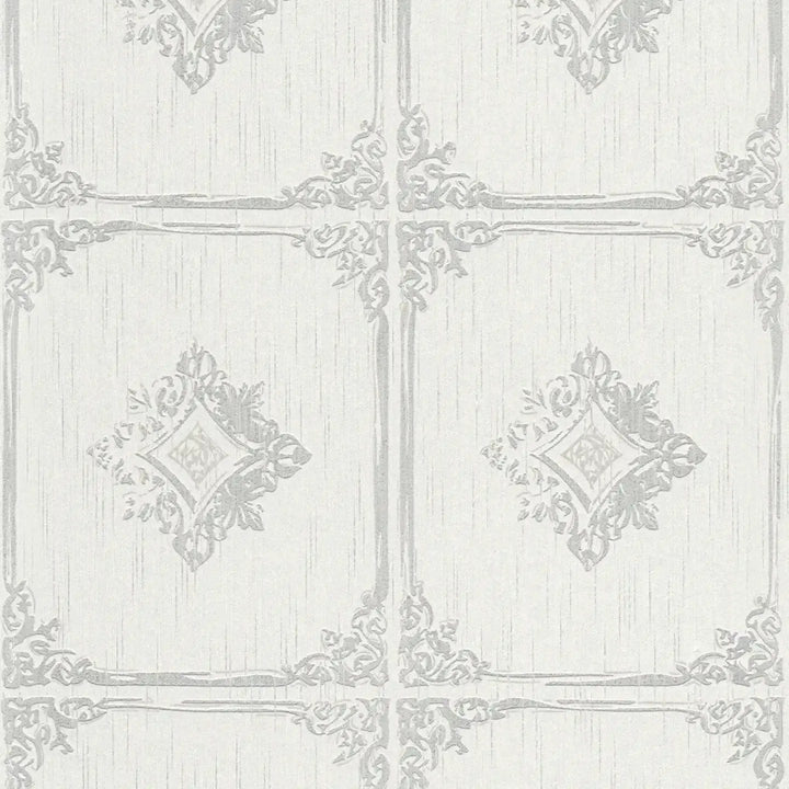 Klasiskas tekstila tapetes AS Creation 96199-1 baltā krāsā AS Creation