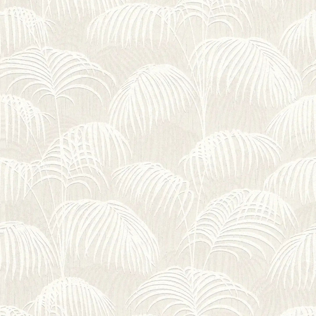 Tekstila tapetes ar papardēm un 3D struktūru - krēma krāsā, 961981 AS Creation