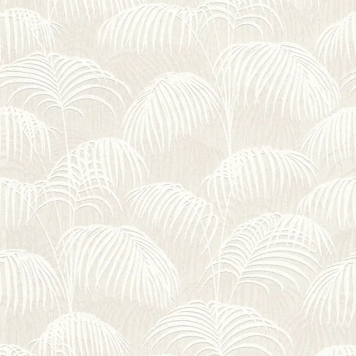 Tekstila tapetes ar papardēm un 3D struktūru - krēma krāsā, 961981 AS Creation