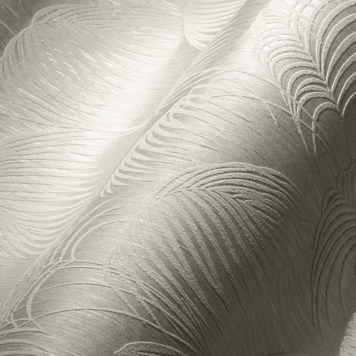 Tekstila tapetes ar papardēm un 3D struktūru - krēma krāsā, 961981 AS Creation