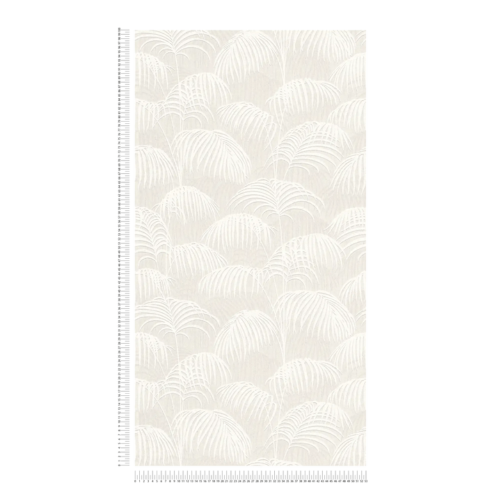 Tekstila tapetes ar papardēm un 3D struktūru - krēma krāsā, 961981 AS Creation