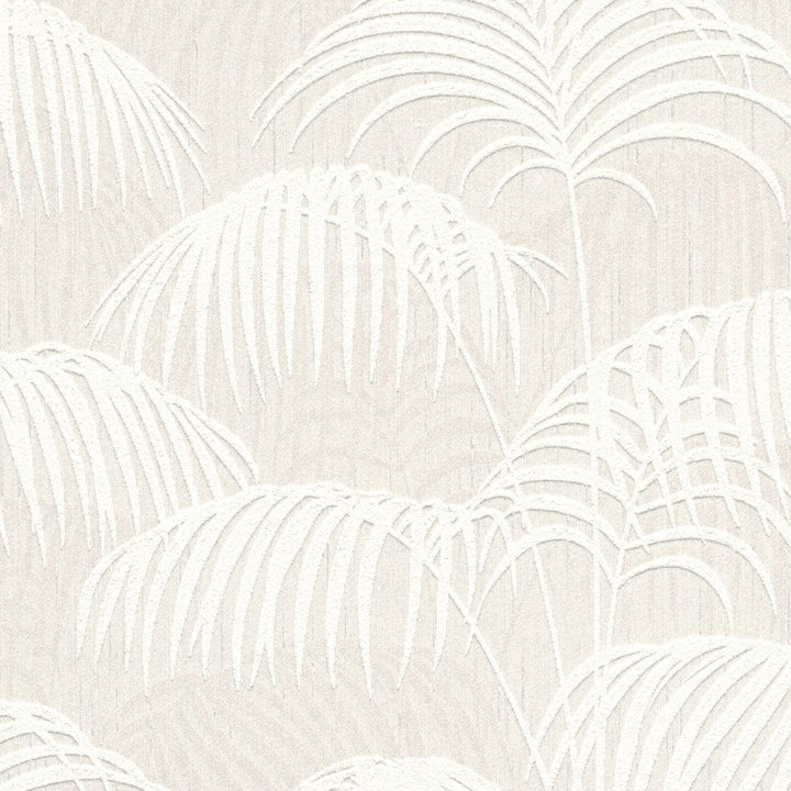 Tekstila tapetes ar papardēm un 3D struktūru - krēma krāsā, 961981 AS Creation