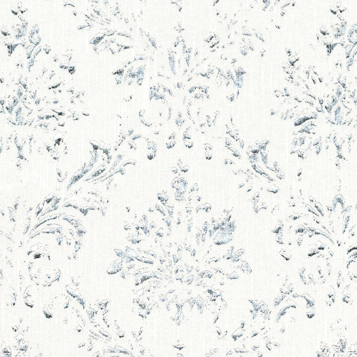 Tekstila tapetes barokā stilā – baltā, sudrabā krāsā - 306621 AS Creation