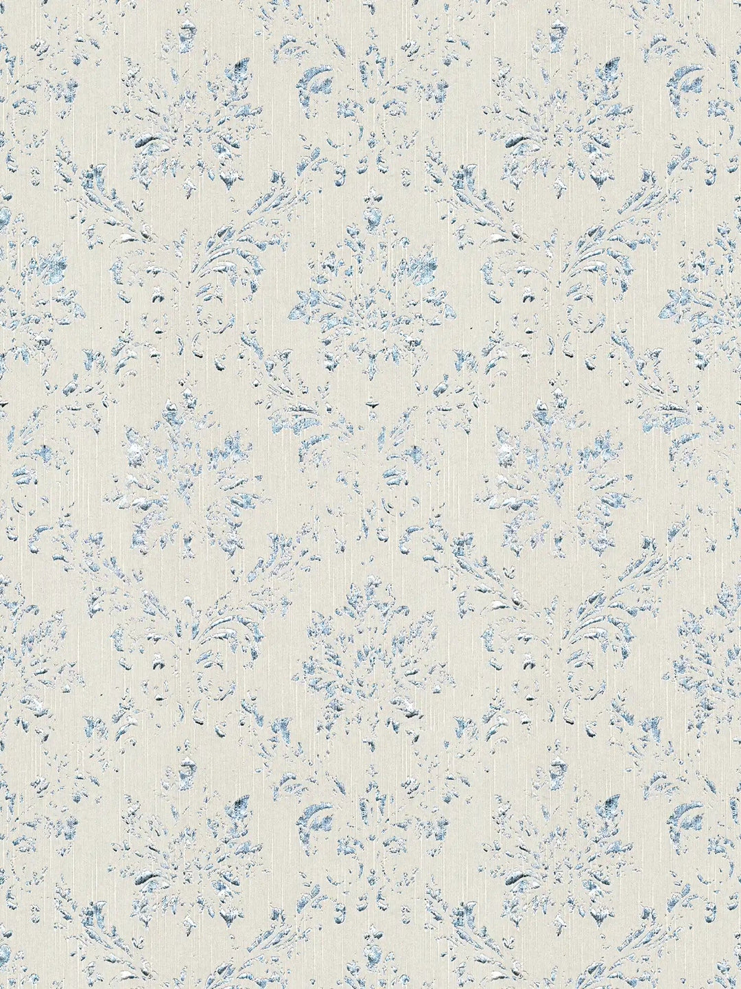 Tekstila tapetes barokā stilā – gaiši pelēkā, sudrabā krāsā, 306622 AS Creation