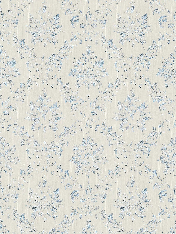 Tekstila tapetes barokā stilā – gaiši pelēkā, sudrabā krāsā, 306622 AS Creation