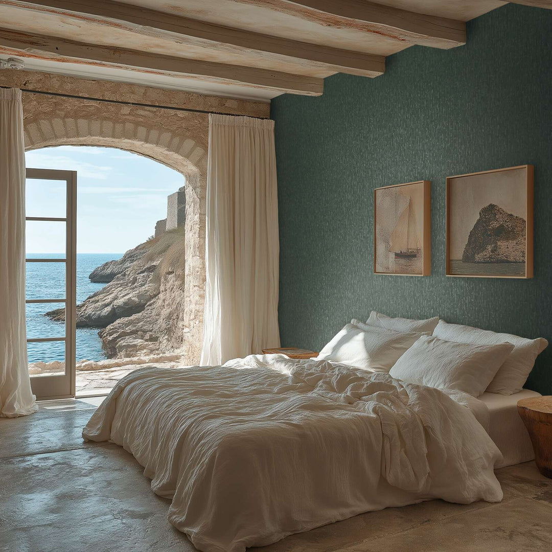 Tumšas un smalkas tapetes ar austu izskatu un vieglu faktūru, zaļā/zeltā - 786664 AS Creation