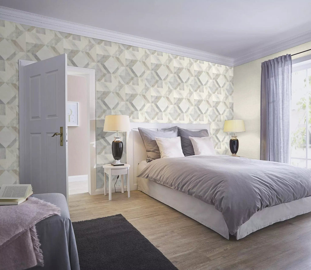 Vienkrāsainas matētas tapetes RASCH, bēšā krāsā, 312119 RASCH