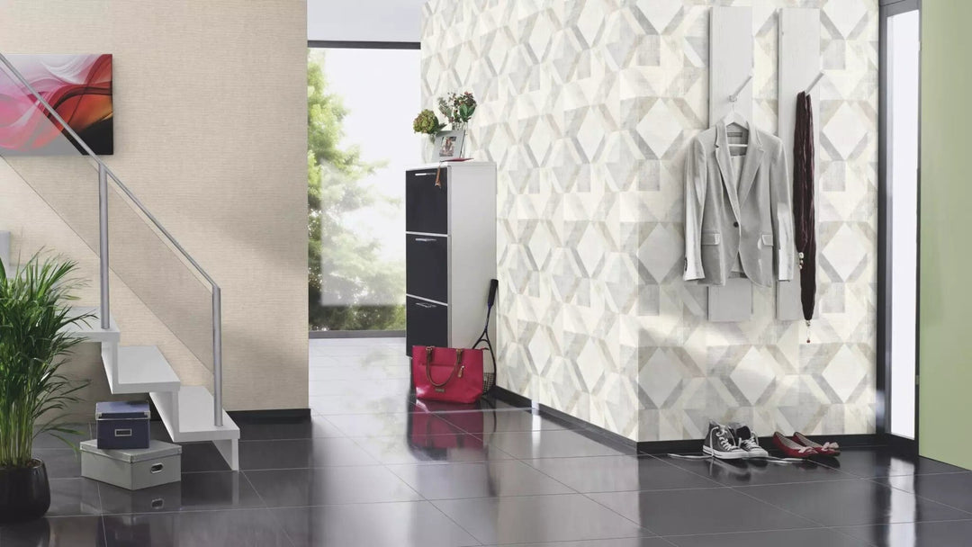 Vienkrāsainas matētas tapetes RASCH, bēšās, 312164 RASCH