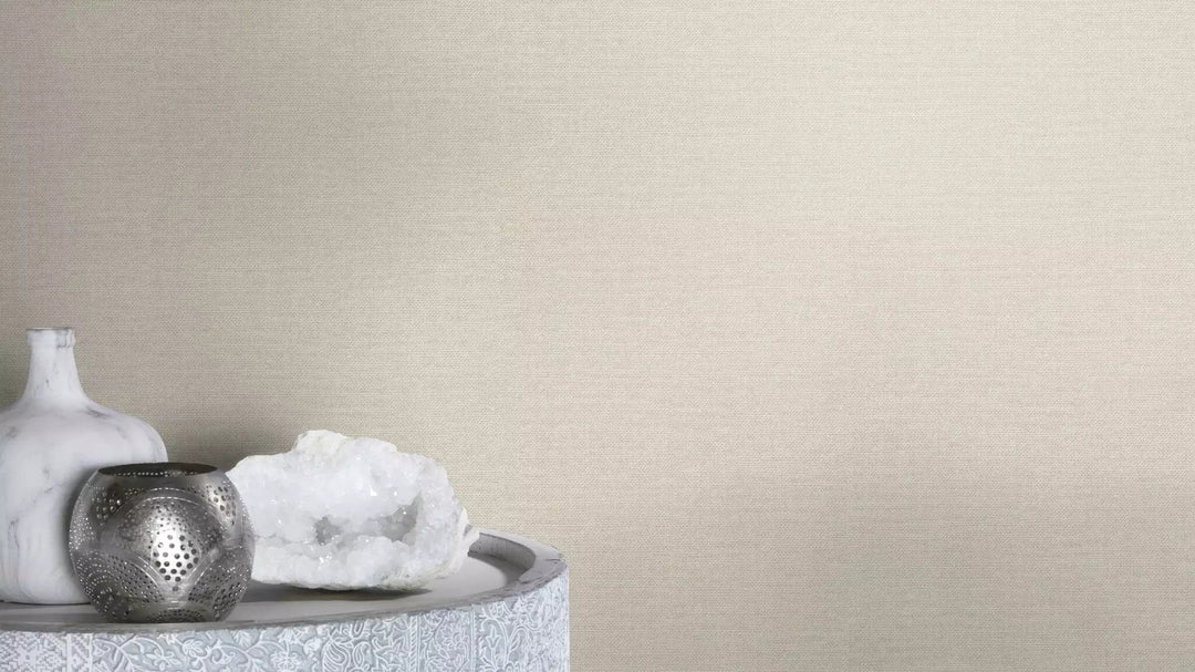 Vienkrāsainas matētas tapetes RASCH,  pelēka-bēša krāsā, 312140 RASCH