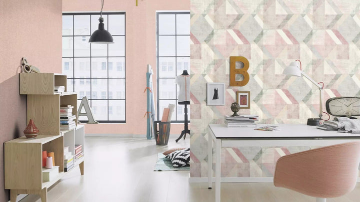 Vienkrāsainas matētas tapetes RASCH, rozā  krāsā, 312201 RASCH