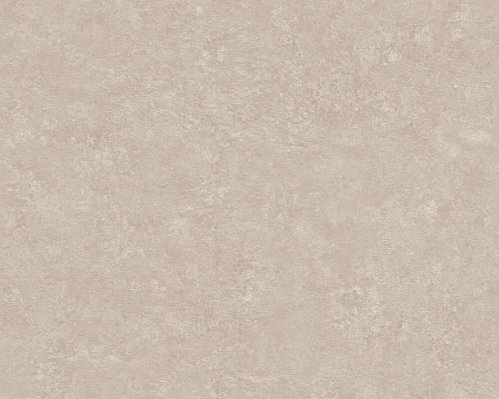 Vienkrāsainas tapete ar dekoratīva apmetuma rakstu, bēšas, 377451 AS Creation