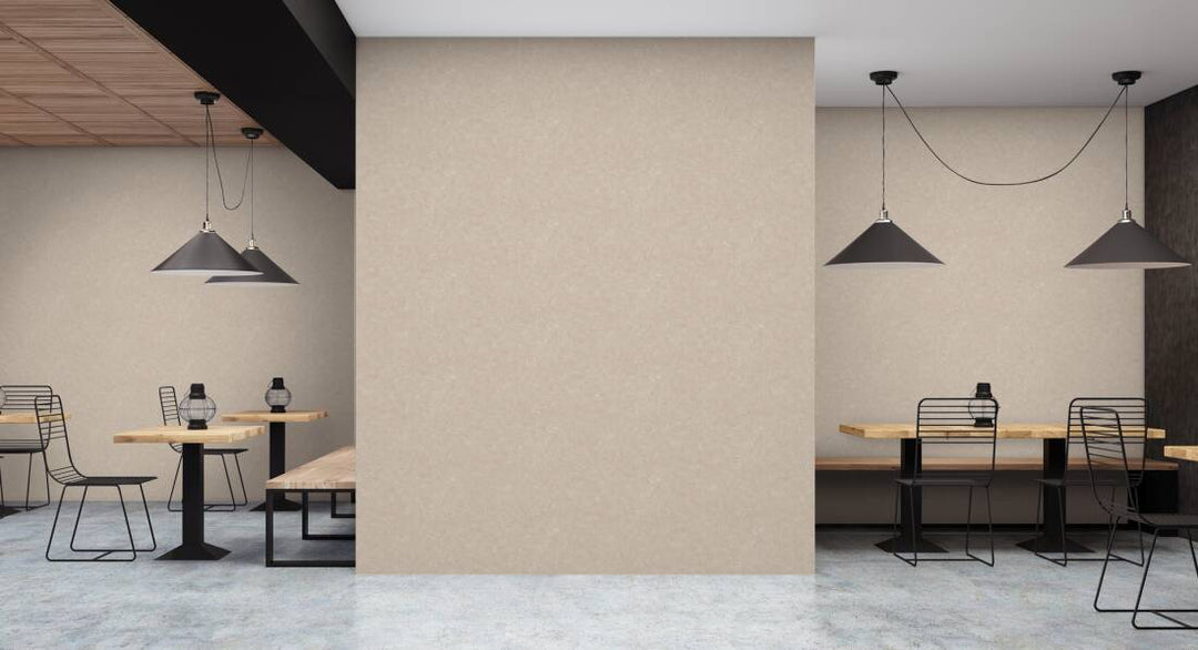 Vienkrāsainas tapete ar dekoratīva apmetuma rakstu, bēšas, 377451 AS Creation