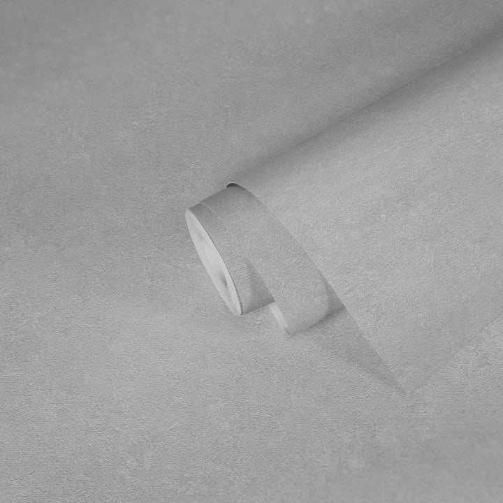 Vienkrāsainas tapete ar dekoratīva apmetuma rakstu, pelēkā, 377448 AS Creation