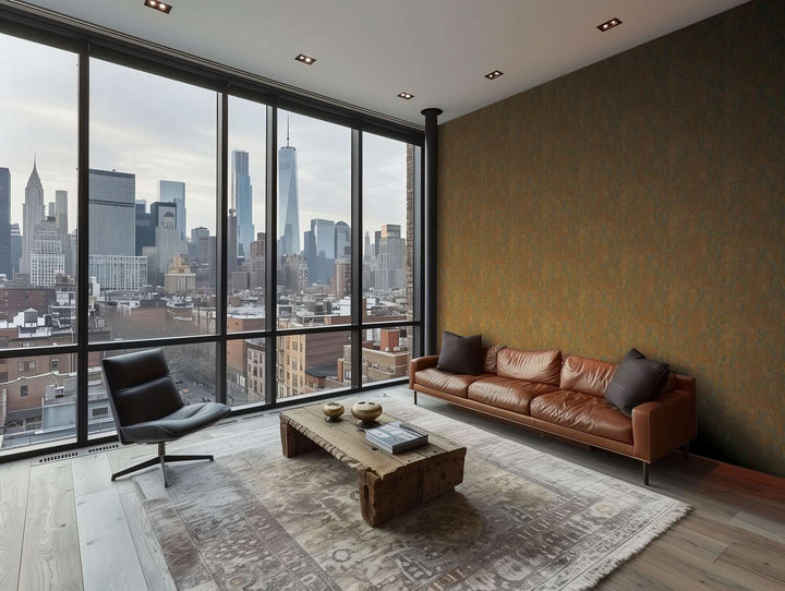 Vienkrāsainas tapetes ar apmetuma rakstu - oranžā krāsā - 786296 AS Creation