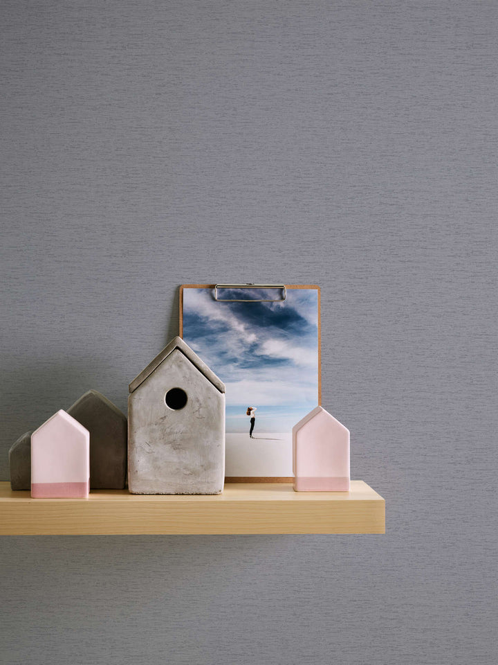 Vienkrāsaina tapete ar auduma struktūru: pelēkā, 393519 AS Creation