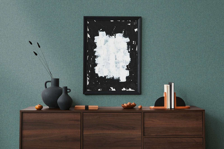 Vienkrāsainas tapetes ar auduma struktūru: zaļā, zilā, tirkīzā, 393542 AS Creation