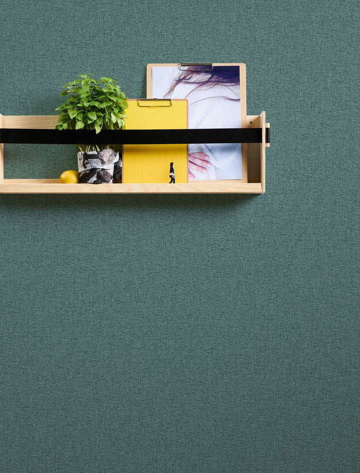 Vienkrāsainas tapetes ar auduma struktūru: zaļā, zilā, tirkīzā, 393542 AS Creation