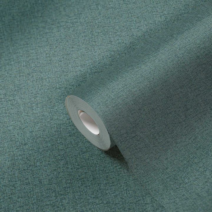 Vienkrāsainas tapetes ar auduma struktūru: zaļā, zilā, tirkīzā, 393542 AS Creation