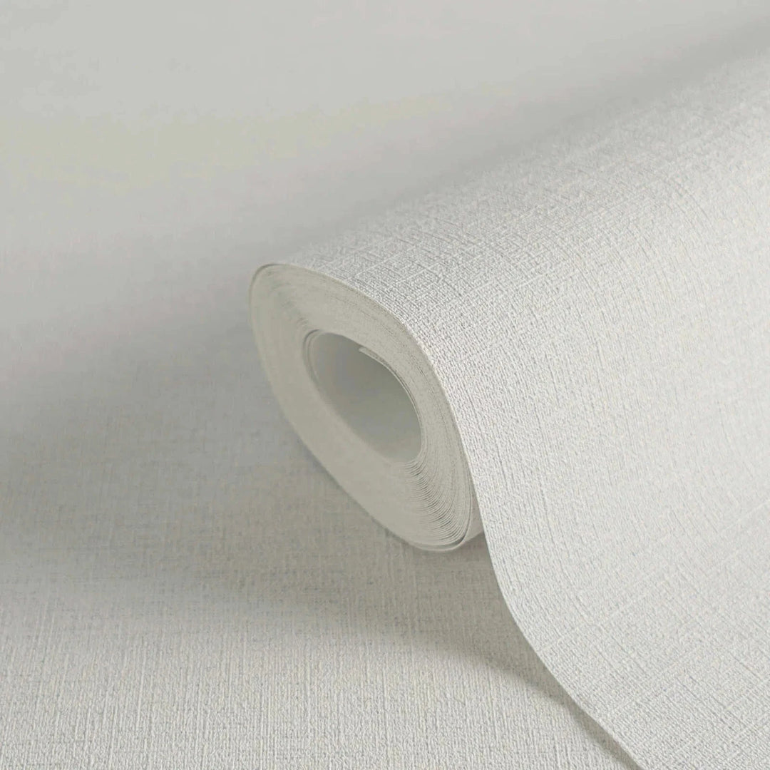 Vienkrāsainas tapetes ar lina tekstūru: pelēkā krāsā,  389032 AS Creation