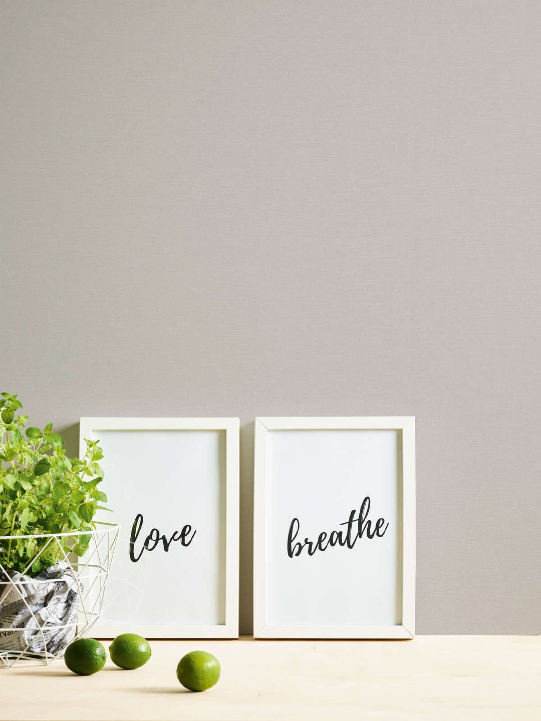 Vienkrāsainas tapetes ar lina tekstūru: taupe, silti pelēkā,  389031 AS Creation