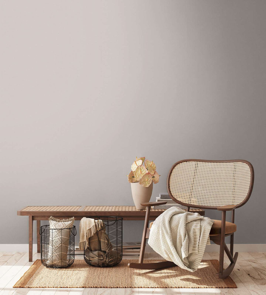 Vienkrāsainas tapetes ar lina tekstūru: taupe, silti pelēkā,  389031 AS Creation