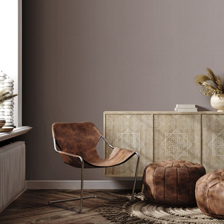 Vienkrāsainas tapetes ar metālisku efektu, taupe/pelēkā, 3766431 Erismann